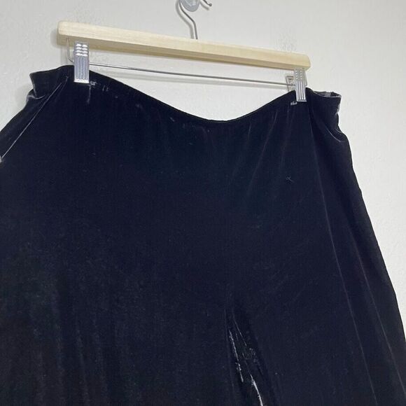 Eileen Fisher Pants XL Black Velvet Straight Leg Trouser Holiday Event Luxury - Picture 3 of 10
